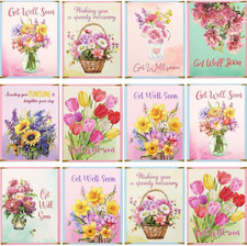 24 Pack Get Well Cards Glitter