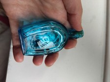 Vintage Horseshoe Bitters Medicine Bottle! Blue Glass! 1970s!