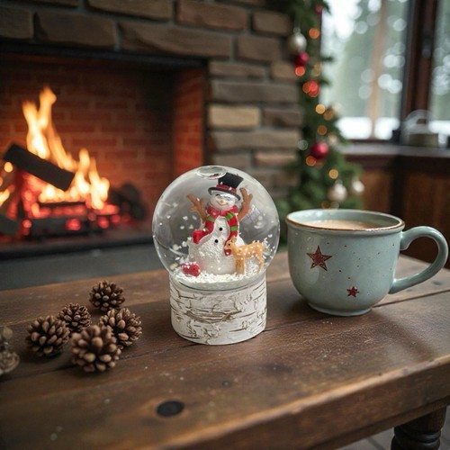 Mini snowman snow globe - snow, with