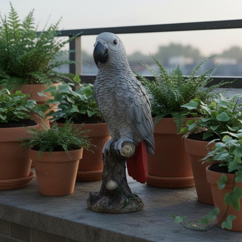 African grey parrot statue - african,