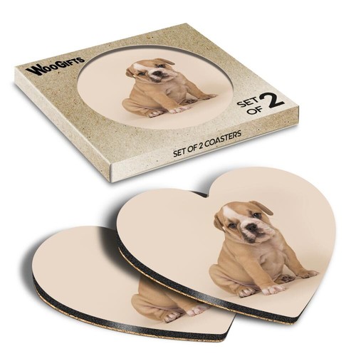 Heart mdf coaster tan english - heart,