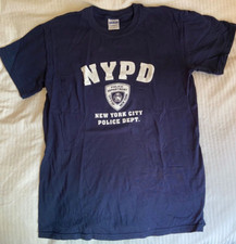 NYPD New York Police department 100% Cotton T-Shirt - Men Size Small - Navy Blue