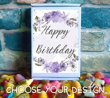 Womens Birthday Card with Sweets Inside and Personalised Gift Message. Letterbox