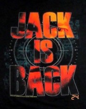 24 JACK IS BACK Jack Bauer Counter-Terrorist Agent TV Show Black T Shirt Sz XXL