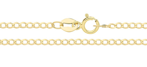 9ct gold curb chain inch - gold,