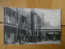 Pre 1914 Postcard of Birmingham Fire Brigade - Machines& Ladders inside Station