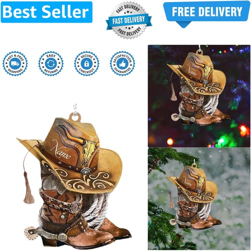 Hanging cowboy boot ornament - cowboy,