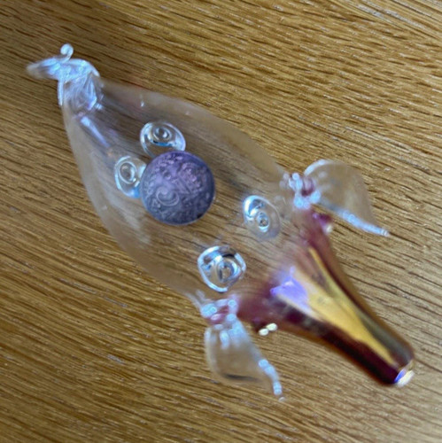 Vintage hand blown glass piggy - hand,