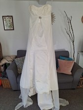 Caroline Castigliano handmade silk strapless wedding dress, approx size 12