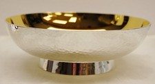 SILVER & GOLD PLATED HAMMERED COMMUNION  DISH PATEN - 8" (also available 6 3/4")