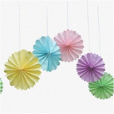 Whimsy Blooms: Pastel Paper Rosettes - Delightful Hanging Decor for Home, Birthd