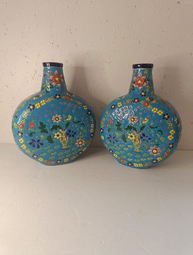 Pair french longwy style - pair,