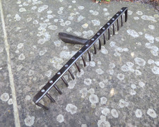 Vintage rake head, LARGE Strong , park, garden stone rake Heavy Duty. WIDE LONG
