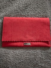 Red Clutch bag by Faith Scalloped Edge Clutch Or Shoulder Faux Suede. Used Once