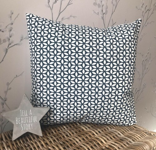 Dunelm geo navy teal shabby - geo,