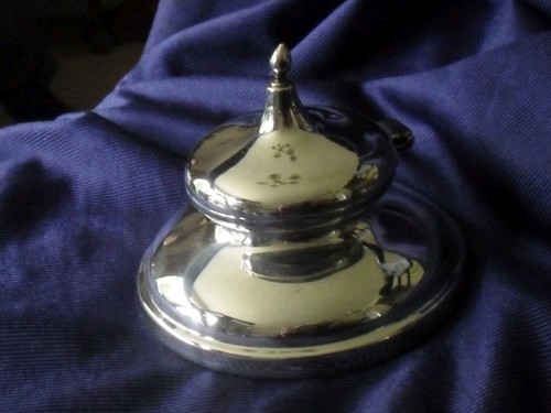 Antique silver plate capstan - silver,