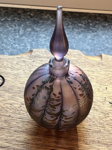 Okra glass perfume bottle - glass,