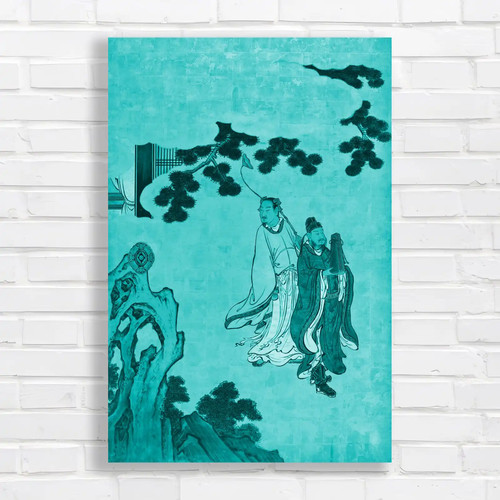 Serene chinese landscape - serene, teal