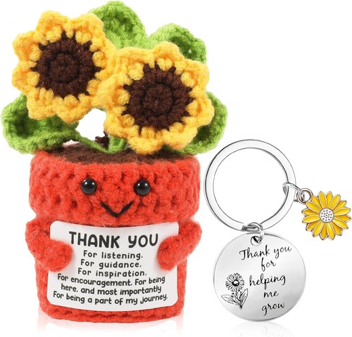 Crochet sunflower doll thank - sunflower,