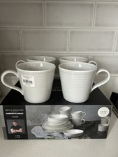 Gordon Ramsay Royal Doulton Maze Light Grey Mugs New 400 Ml x4