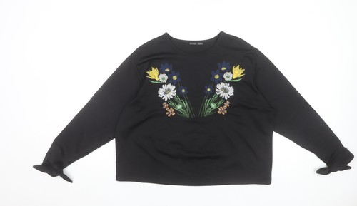 Zara women black embroidered - black,