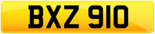 DATELESS REGISTRATION PRIVATE PLATE CHERISHED SHORT CAR NUMBER BXZ 910