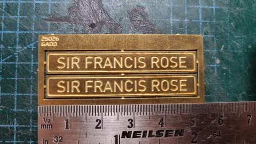 Brass nameplates sir francis - brass, "sir
