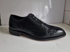 JOHNSON & MURPHY DESIGNER UK 11 EU 45 MENS BLACK LEATHER DRESS FORMAL SHOES 
