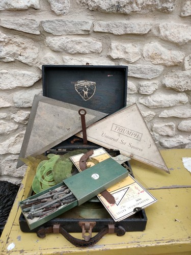 Vintage drafting set pieces - vintage,
