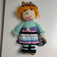 Hand Knitted Shopping Lady Scarecrow