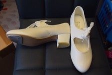 White PU or leather cuban heel