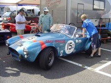 PHOTO  SILVERSTONE  KEVIN KIVLOCHAN STANDS BY HIS AC COBRA WHICH HE HAS JUST VAC