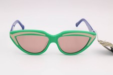 Karen Walker Lash Splash Grasshopper Green/Red Cat Eye Sunglasses 57-14-145