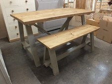 SHABBY CHIC 5FT A-FRAME TABLE  ROUGH SAWN RUSTIC BESPOKE SIZES & COLOURS