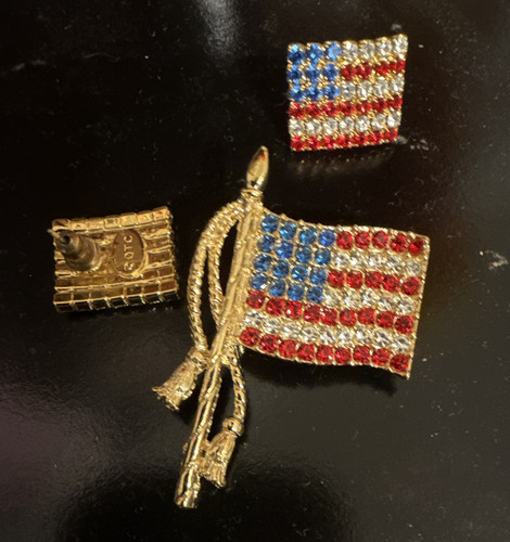 American flag rhinestone - american, lapel