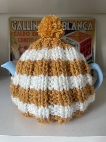 Cornishware style hand - cornishware, knitted