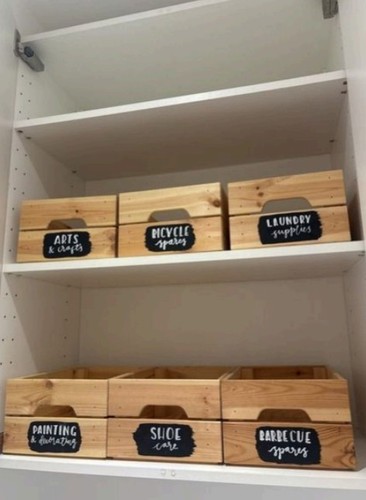 Rustic wooden storage crates - storage,