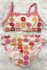 Girls Quality BHS Pink Flower Crop Style Bikini Set With Briefs - 2 Years - New