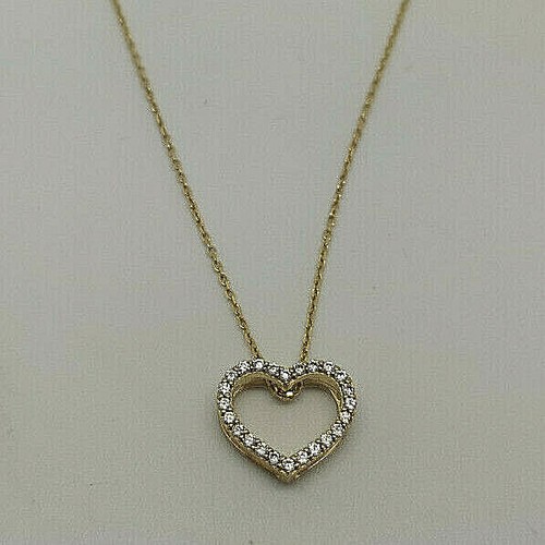 9ct gold ladies cubic - 9ct, 18"