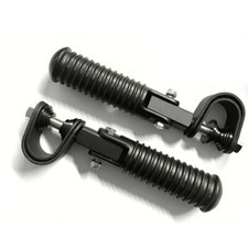 Black 1"-1 1/4"  Folding Foot Pegs For Harley Highway Engine Crash Bar