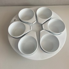 Vintage Betterware Microwave Cake and Egg Tray White Removable Bowls / Cups