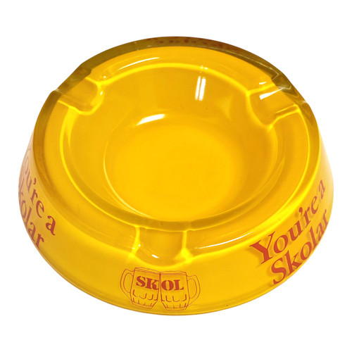 Skol lager ashtray - ashtray, yellow