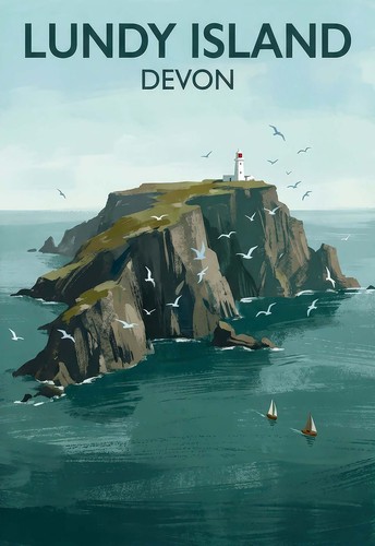 Travel poster lundy island - travel,