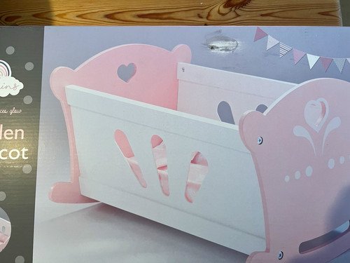 Babykin wooden doll - babykin, bed