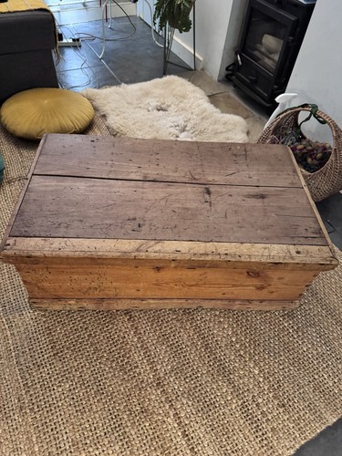 Old antique pine chest - old,
