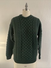 Vintage Carraig Donn Women's Wool Cable Knit Sweater Size Small Made in Ireland