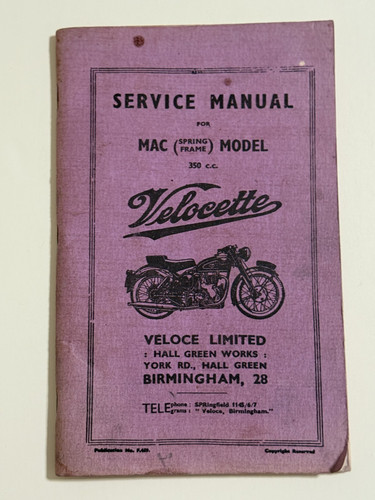 Service manual for velocette - service,
