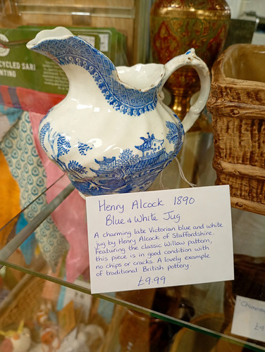 Henry alcock jug 1890 blue - alcock,