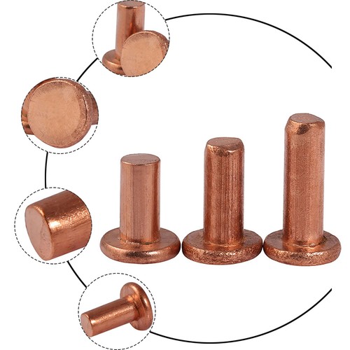 Solid brass rivets flat - rivets, head