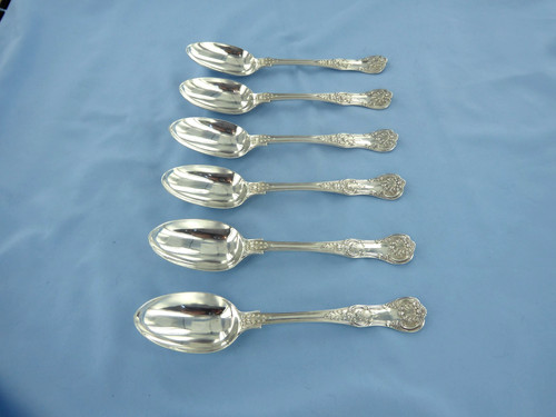 Antique set six sterling - six,